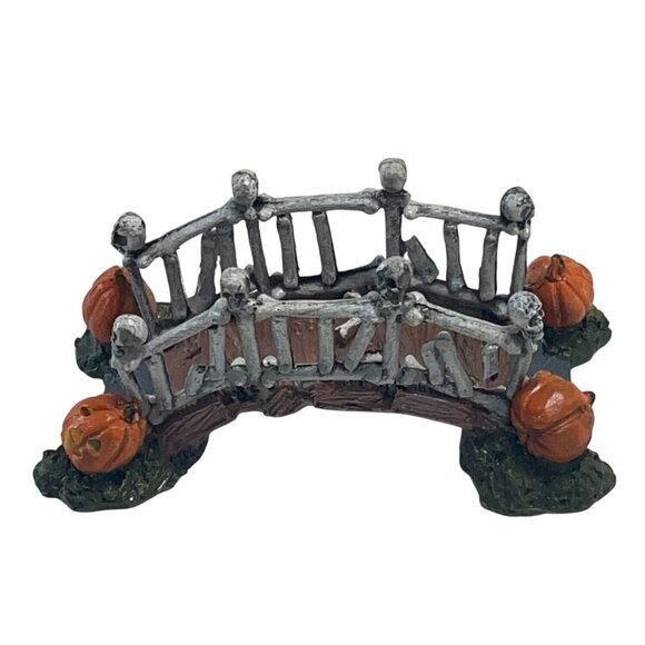 Lemax Bridge of Bones Halloween Skeleton Figurine With Pumpkins - Picture 1 of 5